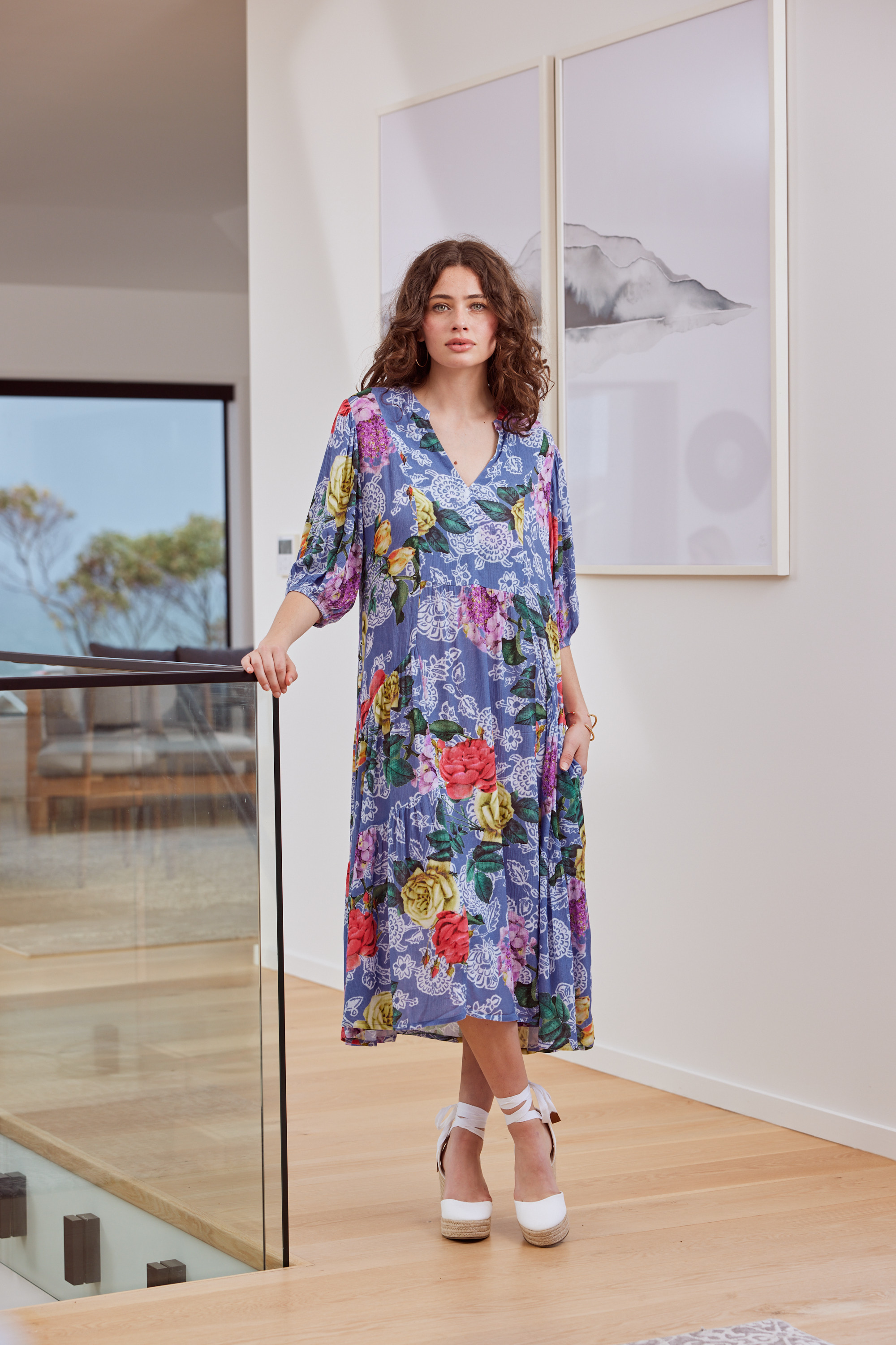 Dresses BLUE ROSE DRESS Hartleys Fashion